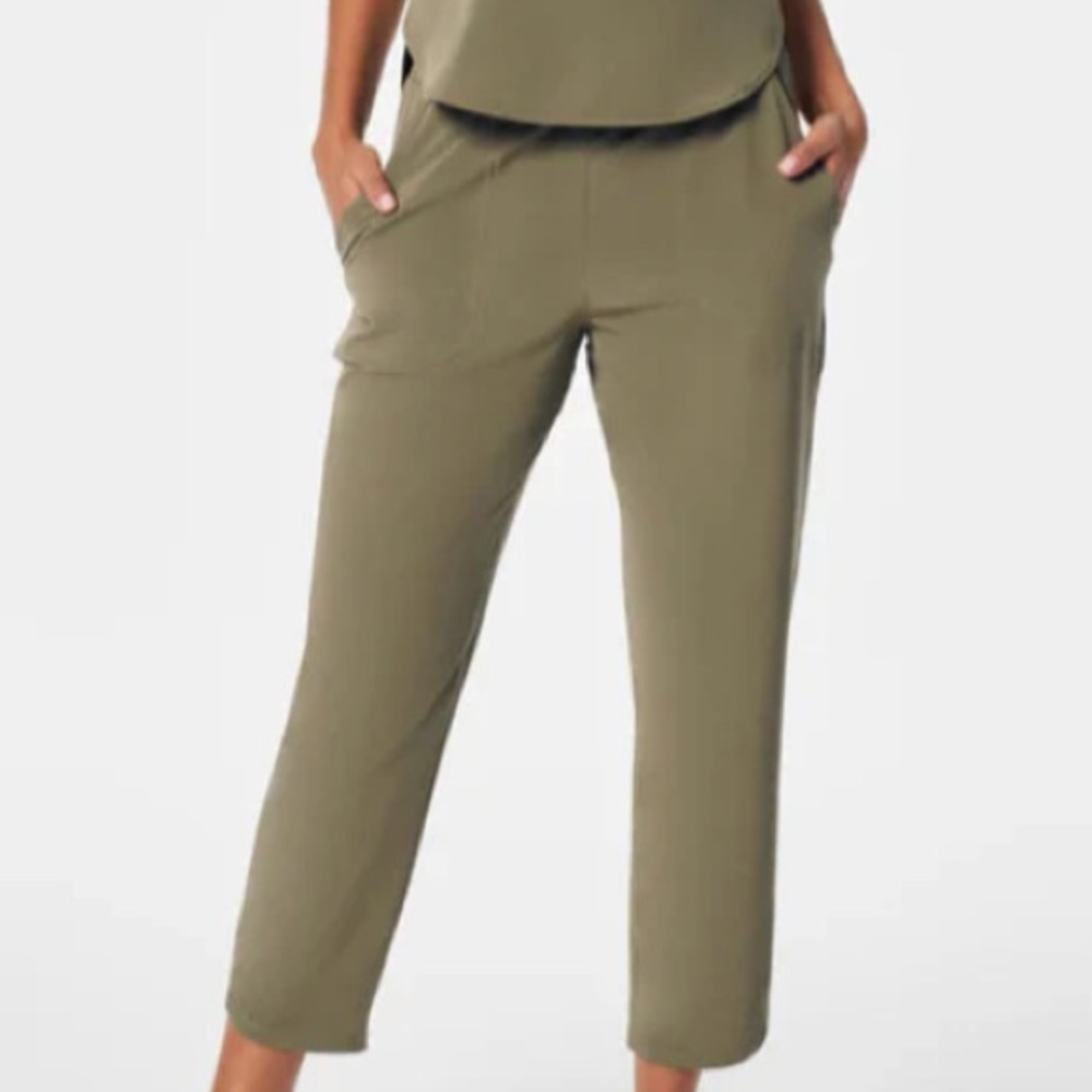 SPANX Casual Fridays High Rise Tapered Ankle Pants Green Size XL Petite